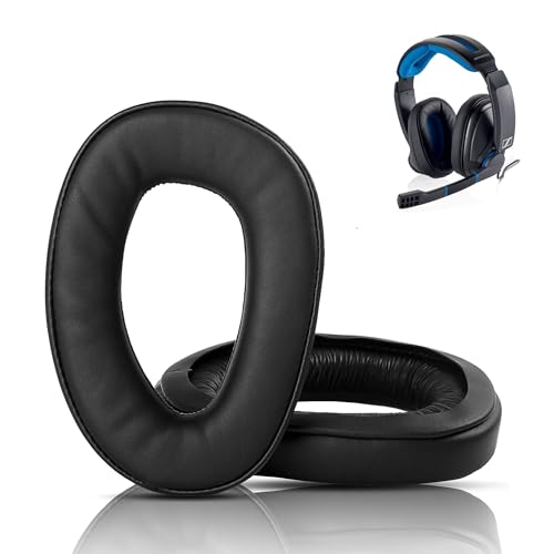 XRHTONG Prime Ersatz-Ohrpolster kompatibel mit Sennheiser GSP 300 GSP 301 GSP 302 GSP 303 GSP 350 GSA 301 Gaming-Kopfhörern Ohrpolster Kissen (Protein-Leder/Memory-Schaum) von XRHTONG
