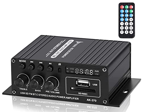 XRLUC Bluetooth Mini Verstärker 12V, 2.0 Kanal Klar und Realität Sound 400 Watt Home Audio Stereo Hi-Fi Musik für Passiver Lautsprecher PC TV Auto (Kein Netzteil) von XRLUC