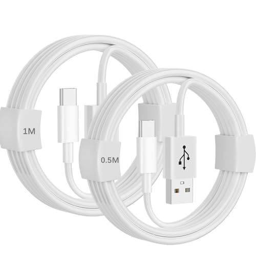 USB C Kabel [0.5M+1M 2Stück] iPhone 15 16 Carplay Ladekabel, USB A auf USB C Kabel für iPhone 16/15 Pro Max,15 16 Plus, Type C Kabel für AirPods pro 2(2nd Gen)/AirPods 4/AirPods Max 2 Ladegerät Kabel von XRX