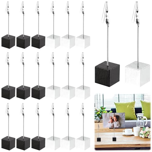 XSHAO® 20 Stk Fotohalter Holz mit Klammern, Memo Clip Halter Ständer Fotohalter Zettelhalter Memohalter Sitzkartenhalter Postkartenhalter für Hausdekoration/Party/Büro/Hochzeits von XSHAO