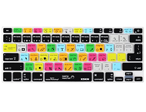 Adobe Photoshop Shortcuts Tastatur-Skin Hotkeys PS-Tastatur-Abdeckung für MacBook Air 13 & MacBook Pro 13 15 17 Retina (US/europäische ISO-Tastatur) von XSKN