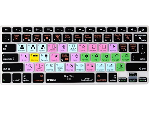 Final Cut Pro X Tastaturabdeckung aus Silikon für MacBook Pro 13 15 17 Zoll (US / Europäische ISO-Tastatur) von XSKN