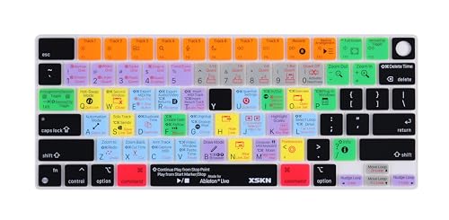 XSKN Ableton Live Shortcuts US-Version Silikon-Tastatur-Abdeckung für MacBook Air MacBook Pro 13,6 15,3 14,2 16,1 Zoll mit M1 M2 M3 M4 Chip mit Touch ID von XSKN
