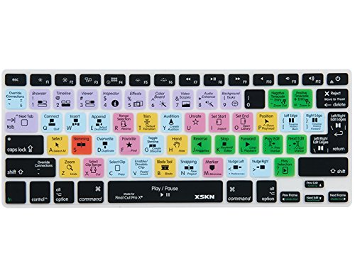 XSKN Final Cut Pro X 10 Shortcut Silikon-Tastaturabdeckung für MacBook 13 15 17 Zoll (US & EU Versionen) – nicht passend für Touch Bar Tastatur von XSKN