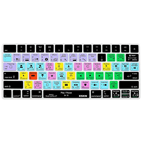 XSKN Final Cut Pro X Shortcut-Tastatur-Abdeckung für FCPX Hotkeys Silikon-Tastaturabdeckung für Magic Keyboard MLA22LL/A (US-Version) von XSKN