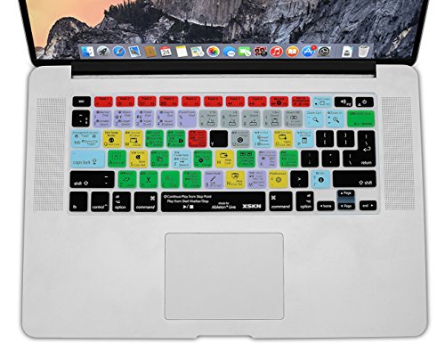 XSKN Smart Skin für Ableton Live Funktionale Shortcut-Silikon-Tastatur Schutzhülle für frühes MacBook Air 13, für MacBook Pro 13, 15, 17 (mit oder ohne Retina), passend für US und EU von XSKN