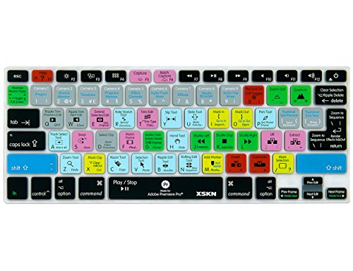 XSKN Smart Skin für Adobe Premiere Pro Shortcut Hotkeys Silikon Tastatur Schutzhülle für Early MacBook Air 13 & MacBook Pro 13 15 17 (mit / ohne Retina-Display) US- und europäisches Layout von XSKN