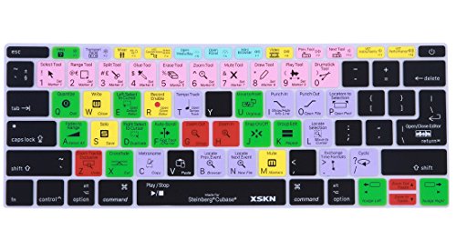 XSKN Steinberg Cubase Shortcut Tastatur Skin Cover für MacBook Pro 13 Zoll A1708 (2016 Version, keine TouchBar) und MacBook 12 Zoll A1534, US- und EU-Layout von XSKN