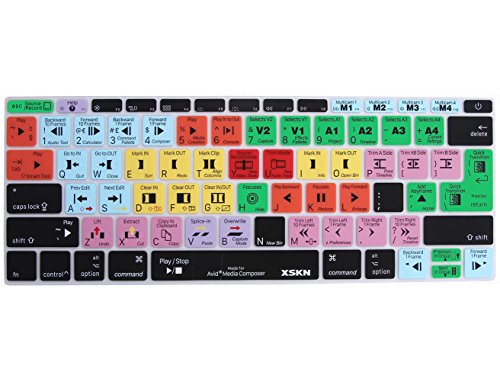 XSKN Tastatur-Abdeckung für MacBook 30,5 cm (12 Zoll) (Modell A1534) und MacBook Pro 13 Zoll (Modell A1708, keine Touch Bar), US- und EU-Version (Avid Media Composer) von XSKN