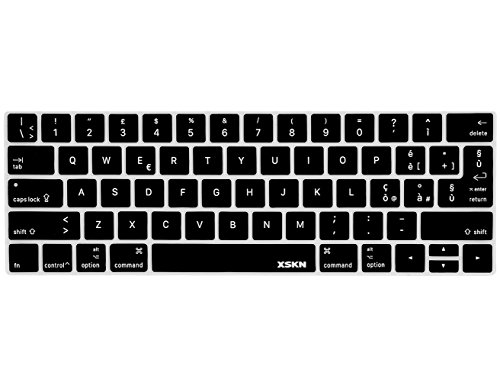 XSKN Tastatur-Schutzfolie für Touch Bar MacBook Pro 13 (A1706, A1989) und MacBook Pro 15 (A1707, A1990), Schwarz von XSKN