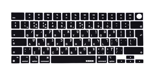 XSKN Tastatur-Schutzhülle aus Silikon in hebräischer Sprache, EU-Version, passend für Apple seit 2021, MacBook Air MacBook Pro 13,6 15,3 14,2 16,2 Zoll mit M1, M2, M3, M4 Chip und Touch ID XSKN Tastatur-Schutzhülle aus Silikon in hebräischer Sprache, EU-Version, passend für Apple seit 2021, MacBook Air MacBook Pro 13,6 15,3 14,2 16,2 Zoll mit M1, M2, M3, M4 Chip und Touch ID von XSKN