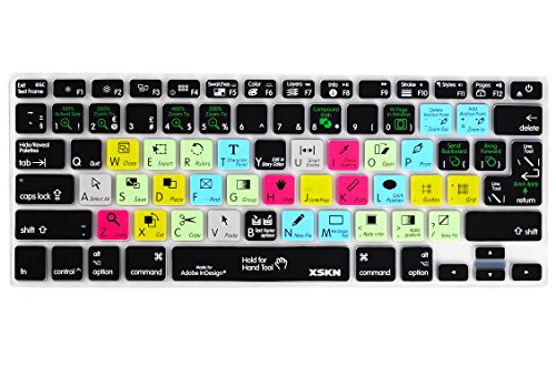 XSKN Tastaturabdeckung für Adobe InDesign Shortcut-Tastatur-Abdeckung, funktionales Hotkey-Design, Hot Keys, Silikon-Gummi, für MacBook Pro 13 Zoll, 15 Zoll, iMac und MacBook Air 13 Zoll, US EU beide von XSKN