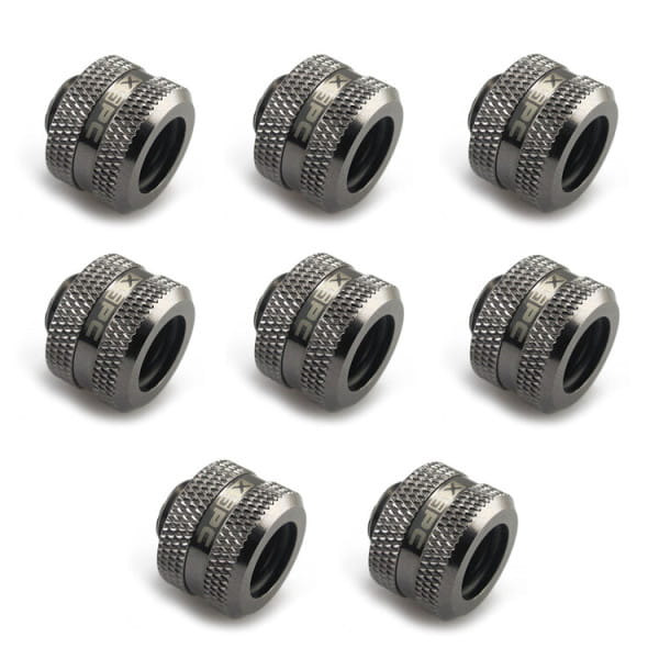 ANS XSPC 14MM HardTube FITTING - SCHWARZ CHROM (8er Pack) von XSPC