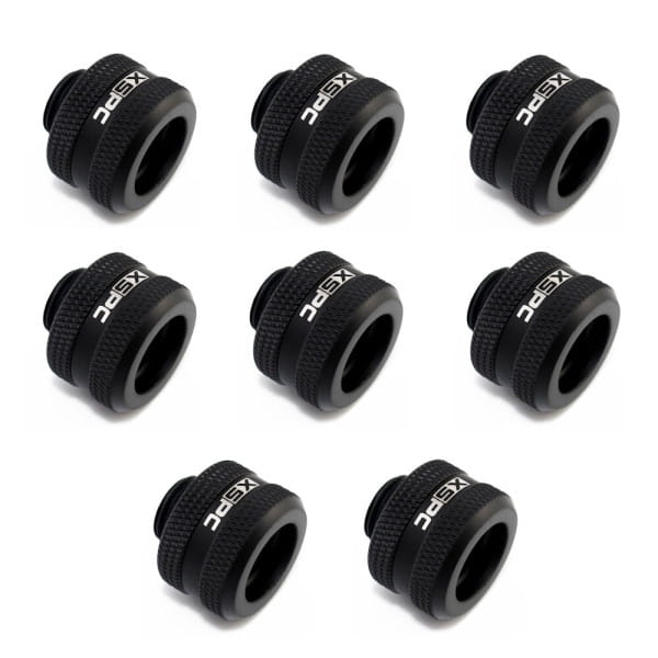 ANS XSPC 14MM HardTube FITTING - SCHWARZ MATT (8er Pack) von XSPC