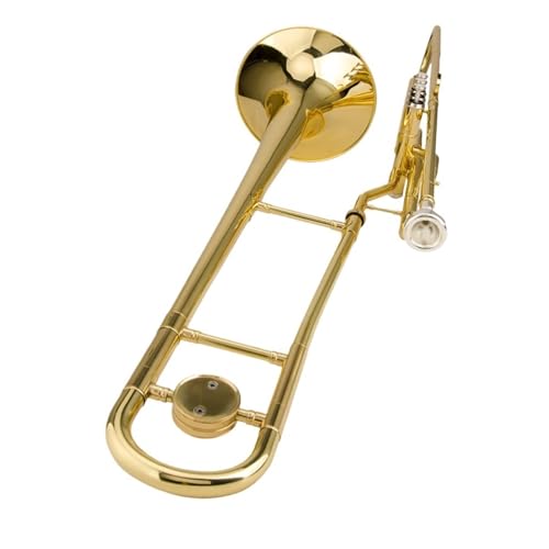 Bb Tenorposaune Posaune Mit Klappen B Dur Gold Lackiert Profi Blechblasinstrument von XSQKUYN