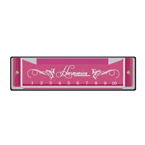 Professionelle Mundharmonika 10 Loch 20 Ton C Keyed Bunte Mundharmonika ABS Material Leicht Zu Tragen(Rose) von XSQKUYN