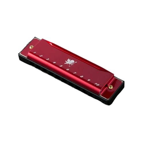 Professionelle Mundharmonika 10 Loch 20 Ton C Mundharmonika Anfänger Einstiegs Professionell Blues(Red) von XSQKUYN
