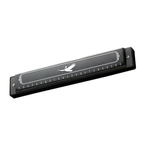 Professionelle Mundharmonika 24 Loch C Tonart Polyphone Diatonische Mundharmonika Professioneller Leistungstyp(R4 Black) von XSQKUYN