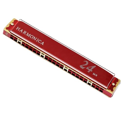 Professionelle Mundharmonika 24 Loch Polyphone C Mundharmonika Für Professionelles Üben Und Auftreten(Red) von XSQKUYN