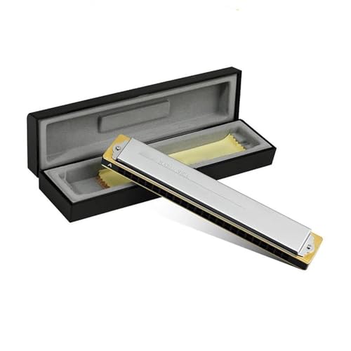 Professionelle Mundharmonika 24 Loch Polyphone Diatonische C Stimmung Tremolo Mundharmonika Geeignet Für Anfänger Und Erwachsene(A) von XSQKUYN