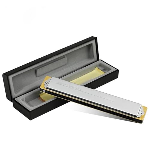 Professionelle Mundharmonika 24 Loch Polyphone Diatonische C Stimmung Tremolo Mundharmonika Geeignet Für Anfänger Und Erwachsene(D) von XSQKUYN