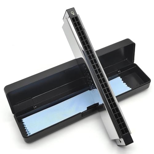 Professionelle Mundharmonika 24 Loch Polyphone Mundharmonika Tonart C Verschiedene Töne Professionelles Tremolo Für Anfänger(Key of Ab) von XSQKUYN