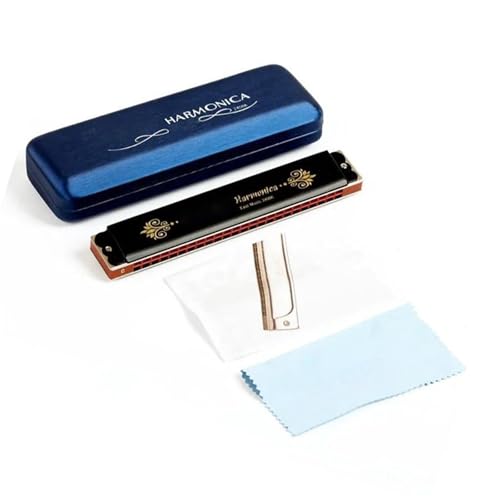 Professionelle Mundharmonika 24 Löcher Tremolo Mundharmonika Tonart C Für Erwachsene Profis(A SHAPE) von XSQKUYN