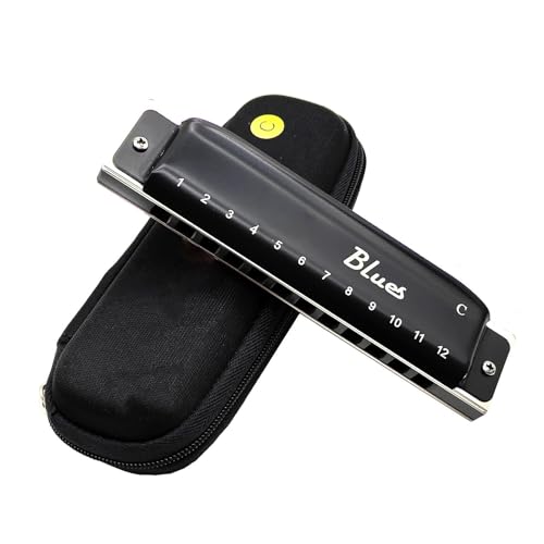 Professionelle Mundharmonika Anfänger Erwachsene Blues 12 Loch Professionelle Diatonische Mundharmonika C Ton Aluminium Kamm(Type1) von XSQKUYN