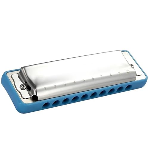 Professionelle Mundharmonika Blues Mundharmonika Für Anfänger Und Erwachsene 10 Löcher 20 Töne Diatonische Tonleiter C(Blue) von XSQKUYN