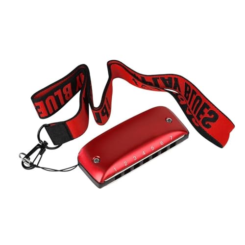 Professionelle Mundharmonika Blues Mundharmonika Für Anfänger Und Erwachsene 7 Löcher AF Bb CDG Tonart(Red C Key) von XSQKUYN