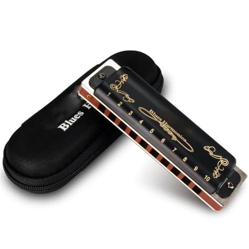 Professionelle Mundharmonika C Taste Diatonische Mundharmonika 10 Löcher Blues Professional Für Anfänger Erwachsene(Black) von XSQKUYN