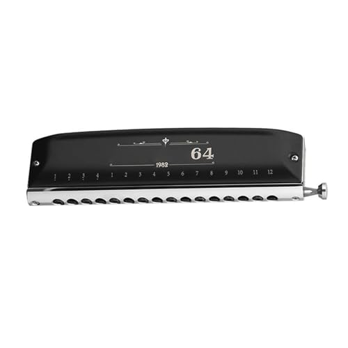 Professionelle Mundharmonika Chromatische Mundharmonika Für Erwachsene 12 Löcher Tonart C Mit Schieber Und Ventil 48 Töne(16holes black) von XSQKUYN