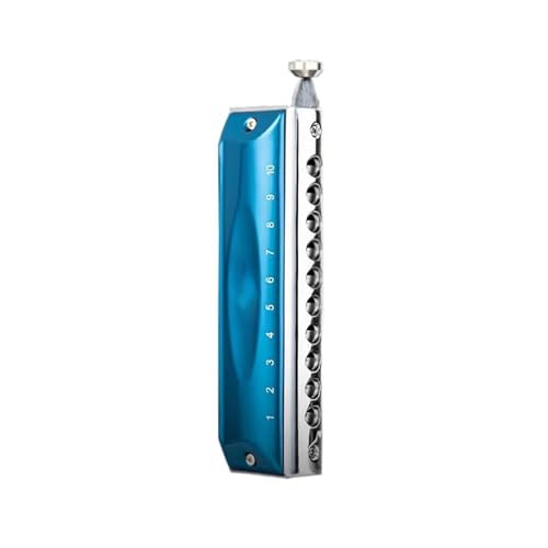 Professionelle Mundharmonika Chromatische Mundharmonika Mit 10 Löchern C Tonart Professionelle Leistung(Blue) von XSQKUYN