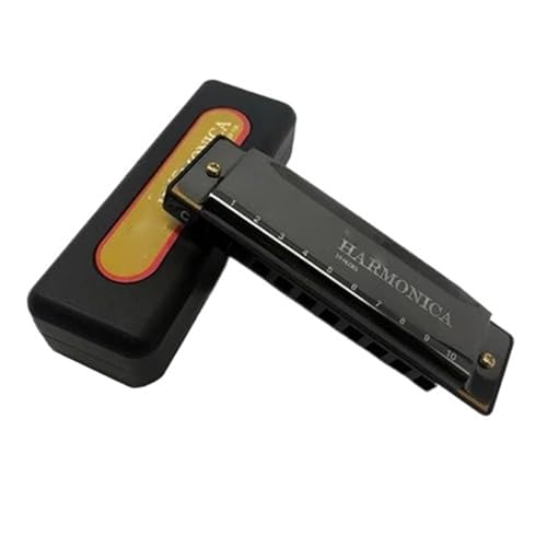 Professionelle Mundharmonika Diatonische Mundharmonika Mit 10 Löchern C Tonart Blues Für Anfänger Und Erwachsene(Black) von XSQKUYN