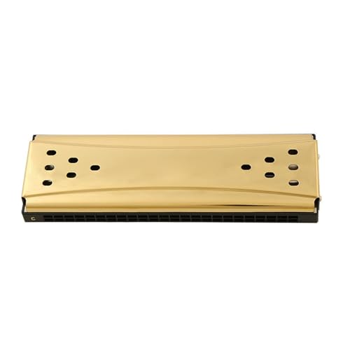 Professionelle Mundharmonika Doppelseitiges Doppelstimmiges 24 Loch CG Ton Polyphones Mundharmonika Spielinstrument(Gold) von XSQKUYN