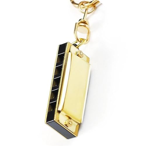Professionelle Mundharmonika Mini 5 Löcher 10 Ton Mundharmonika Schlüsselanhänger Tonart C Golden Professionelle Mundharmonika Mini 5 Löcher 10 Ton Mundharmonika Schlüsselanhänger Tonart C Golden von XSQKUYN