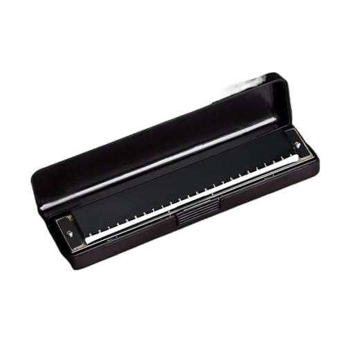 Professionelle Mundharmonika Mundharmonika 24 Löcher C Stimmung Für Erwachsene Anfänger Polyphone Darbietung(Black) von XSQKUYN