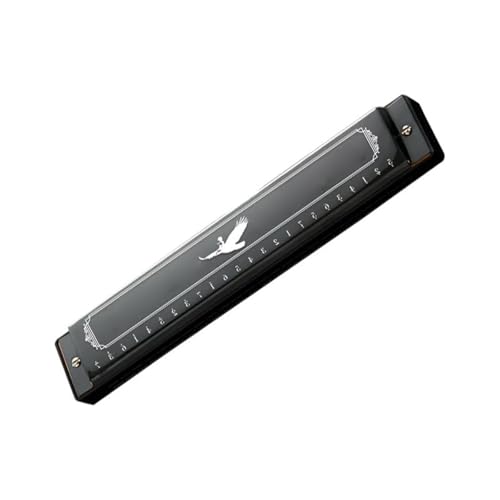 Professionelle Mundharmonika Musikliebhaber 24 Loch C Tonart Polyphone Diatonische Mundharmonika(R4 Black) von XSQKUYN