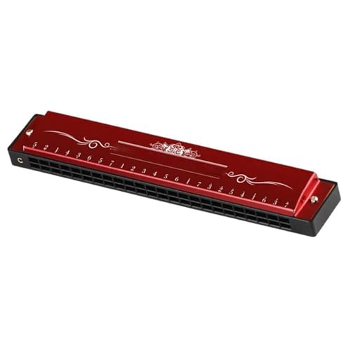 Professionelle Mundharmonika Polyphone Diatonische Mundharmonika Mit 24 Löchern In C Tonart Für Anfänger Und Erwachsene(R3 Red) von XSQKUYN