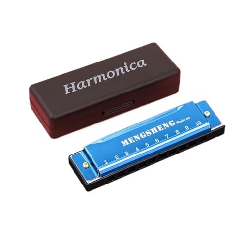 Professionelle Mundharmonika Professionelle 10 Loch 10 Ton Mundharmonika(Dark blue) von XSQKUYN