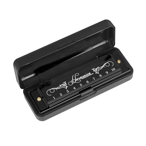 Professionelle Mundharmonika Professionelle 10 Loch 20 C Ton Mundharmonika Farbe Mit Fall Erwachsene(Black) von XSQKUYN