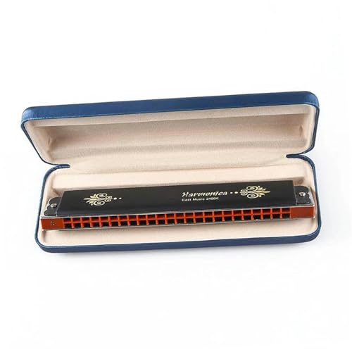 Professionelle Mundharmonika Professionelle Leistung Typ 24 Loch Polyphone Mundharmonika Schwarz Lack Polyphon von XSQKUYN