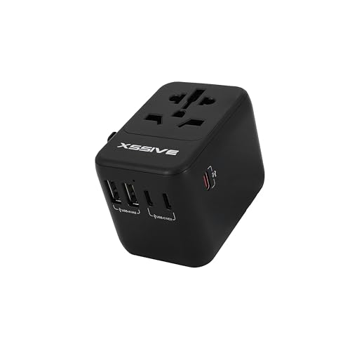 Reiseadapter Weltweit, Travel Adapter, Steckdosenadapter mit 2 USB, 3 USB-C inkl. PD Fast Charge, Reisestecker mit Schnell Aufladung, Internationaler Reiseadapter für US, UK, EU, AUS von XSSIVE
