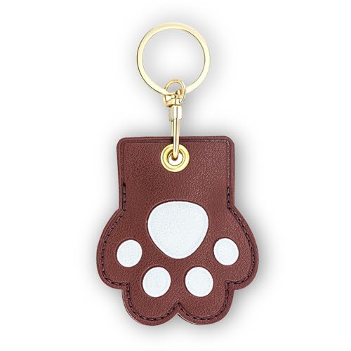 XSUIOY Leder-Schlüsselanhänger-Hülle, kompatibel mit Apple AirTag, GPS-Airtag-Schlüsselanhänger-Finder Tracker mit Schlüsselring, kratzfeste Schutzhülle für Schlüssel, Brieftasche (Bärenklaue) von XSUIOY