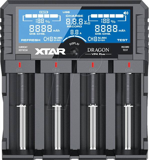 XTAR DRAGON VP4 - Ladegerät, 12 V 3 A, KFZ Adapter von XTAR