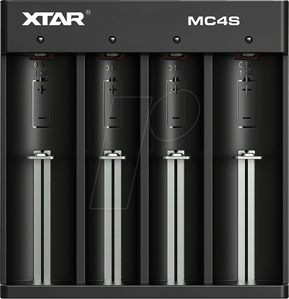 XTAR MC4S - Schnellladegerät, Typ-C, Li-Ion, 4 slot von XTAR