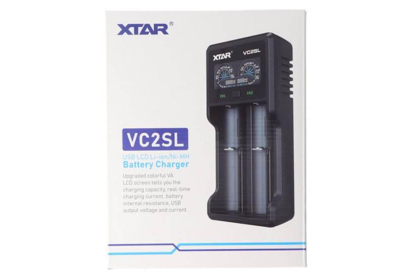 XTAR Xtar VC2SL Schnell-Ladegerät für Li-ion 3,6V bis 3,7V und NiMH 1,2V A Rundzellen-Lader von XTAR