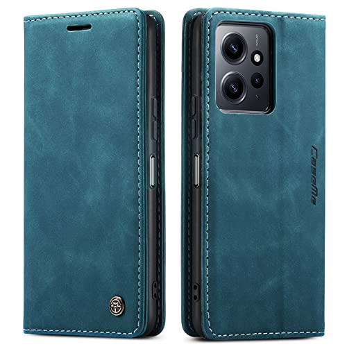 XTCASE Handyhülle für Xiaomi Redmi Note 12 4G Hülle Leder Case Klappbar Flip Cover Kartenfach Standfunktion Magnetverschluss Brieftasche Tasche Schutzhülle - Blau von XTCASE