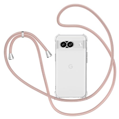XTCASE Handykette Hülle für Google Pixel 8A mit Band, Transparent Silikon Handyhülle für Google Pixel 8A mit Kette Stossfest Schutzhülle - Schnur mit Case zum Umhängen in Roségold XTCASE Handykette Hülle für Google Pixel 8A mit Band, Transparent Silikon Handyhülle für Google Pixel 8A mit Kette Stossfest Schutzhülle - Schnur mit Case zum Umhängen in Roségold von XTCASE