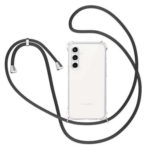 XTCASE Handykette Hülle für Samsung Galaxy S24 FE mit Band, Transparent Silikon Handyhülle fürSamsung Galaxy S24 FE mit Kette Stossfest Schutzhülle - Schnur mit Case zum Umhängen in Schwarz XTCASE Handykette Hülle für Samsung Galaxy S24 FE mit Band, Transparent Silikon Handyhülle fürSamsung Galaxy S24 FE mit Kette Stossfest Schutzhülle - Schnur mit Case zum Umhängen in Schwarz von XTCASE